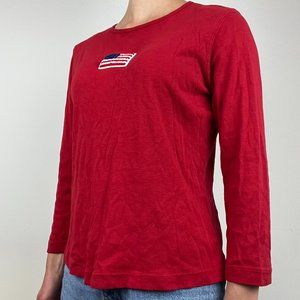 Vintage American Flag Long Sleeve T Shirt - Women’s S